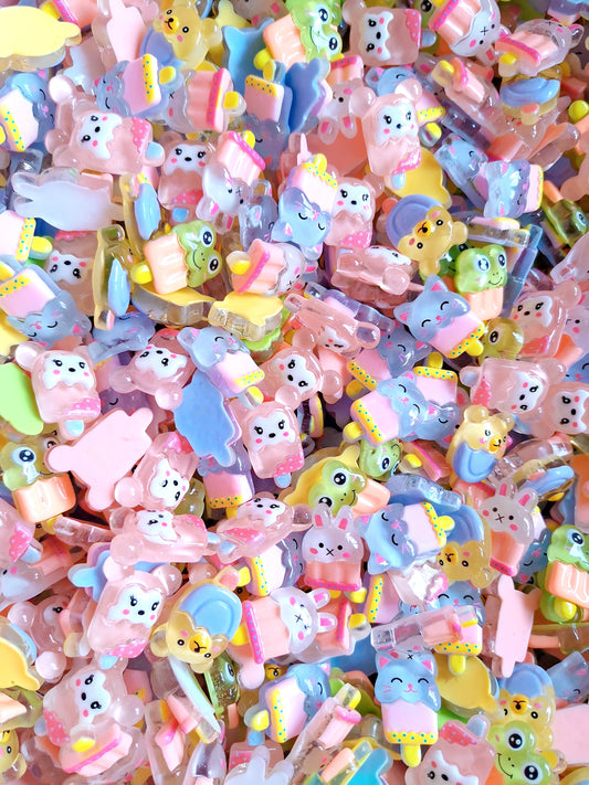 【icecream charms】adorable icecream charm cartoon animal icecream charm diy craft etc