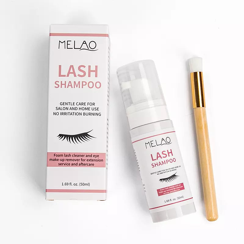 MELAO Vegan Lash Shampoo Concentrate Eyelash Foam Cosmetic Spray With Brush and Box Extension Wholesale Lashes Custom