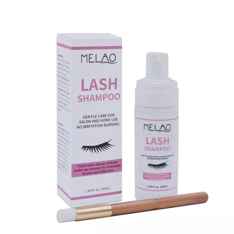 MELAO Vegan Lash Shampoo Concentrate Eyelash Foam Cosmetic Spray With Brush and Box Extension Wholesale Lashes Custom