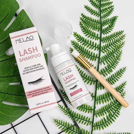 MELAO Vegan Lash Shampoo Concentrate Eyelash Foam Cosmetic Spray With Brush and Box Extension Wholesale Lashes Custom