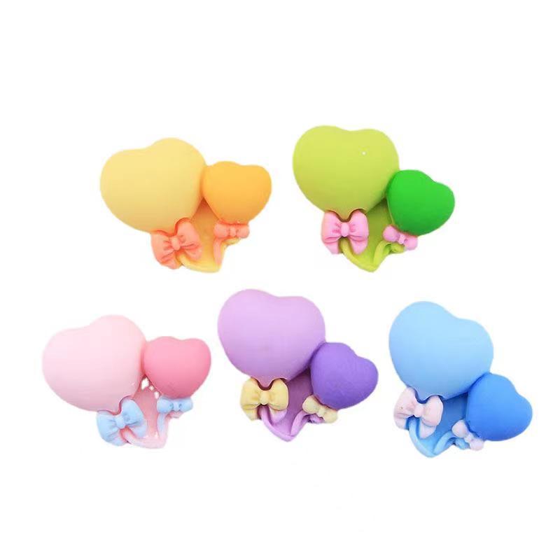 【balloon double heart charms】cute heart charms adorable resin balloon heart charms diy craft