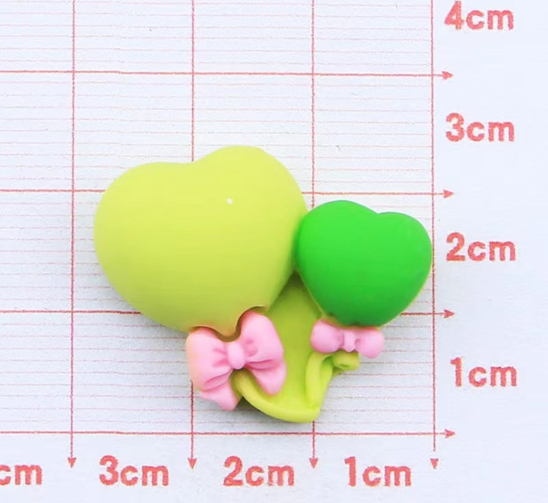 【balloon double heart charms】cute heart charms adorable resin balloon heart charms diy craft