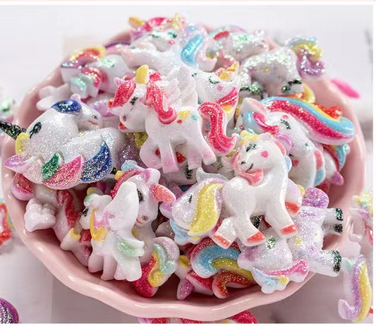 【glitter unicorn charms】colorful glitter unicorn charms diy craft