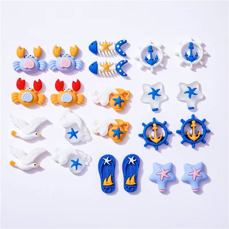 【Sea charms】adorable sea theme charms diy craft phone case creative resin charms