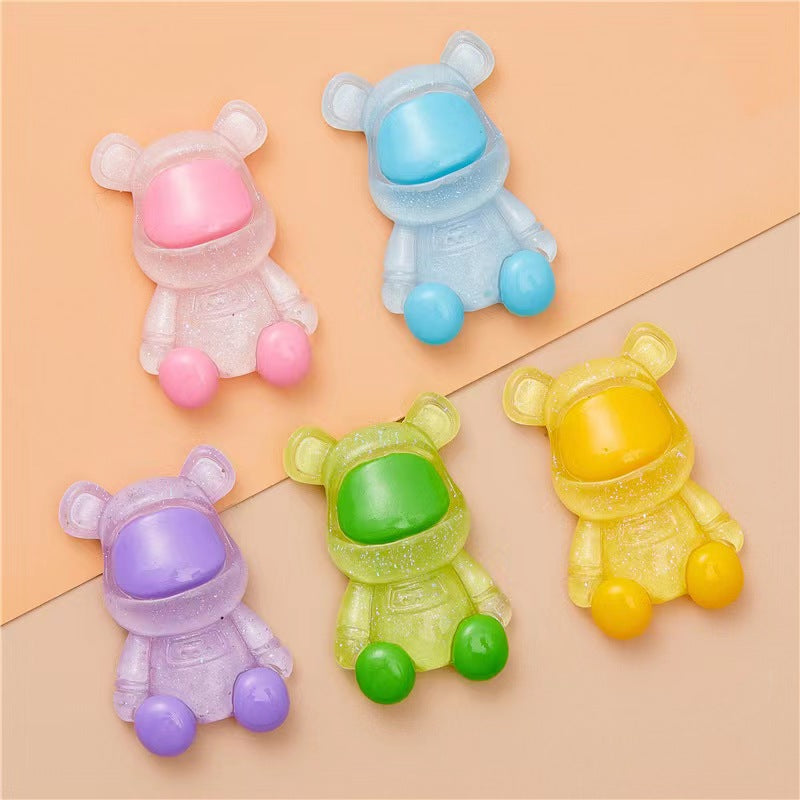 【glitter space bear charms】adorable glitter space bear charms diy craft creative charms