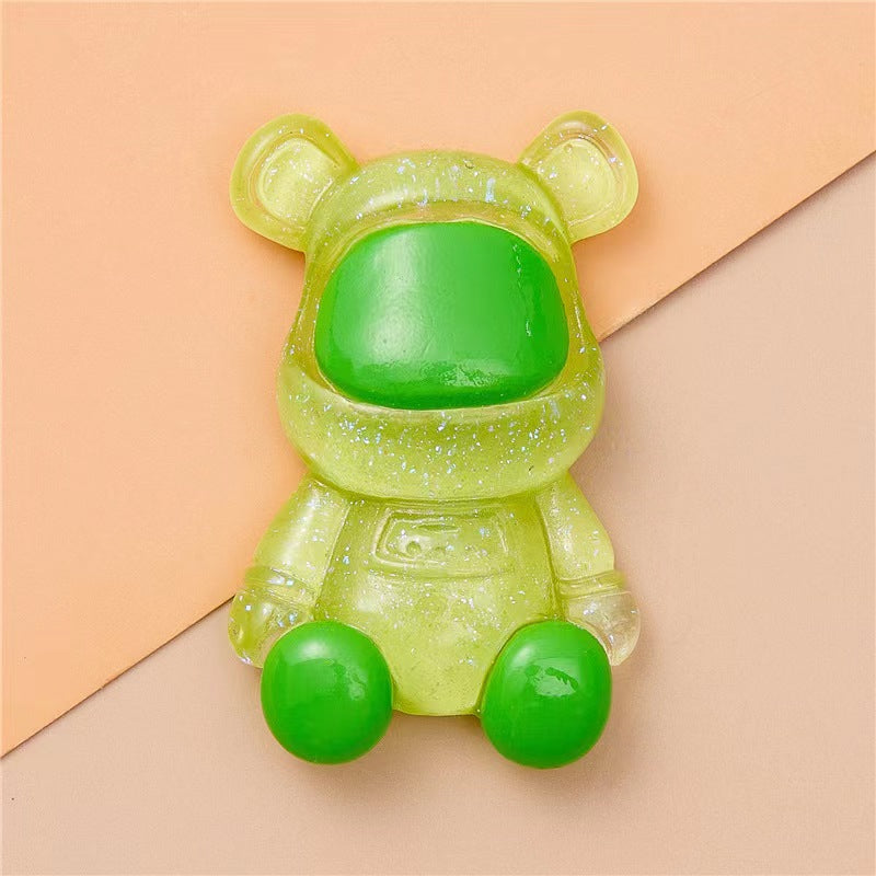 【glitter space bear charms】adorable glitter space bear charms diy craft creative charms