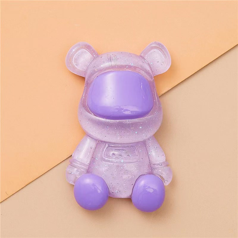 【glitter space bear charms】adorable glitter space bear charms diy craft creative charms